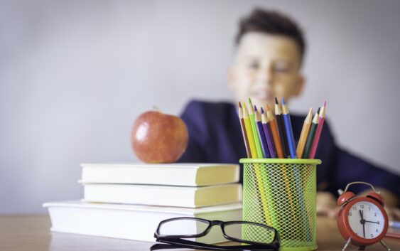 Boy Looking On A Tidied Desk